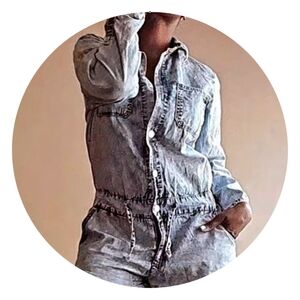 Denim Shorts Jumpsuit